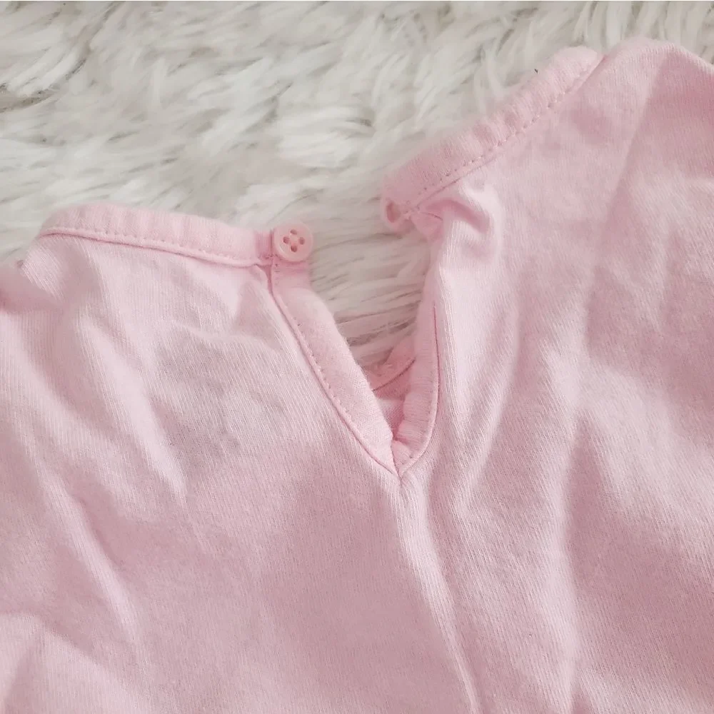 Carter's Baby Girl's Size 6M Pink Tutu Shirt with Gray Rabbit Pants